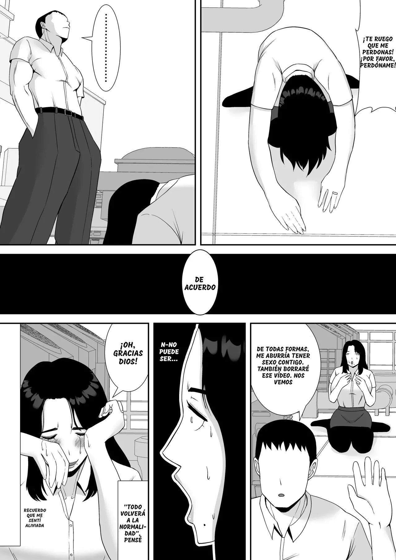 Ore no Koto o Gomi Atsukai Suru Mucchimuchi no Hitozuma Onna Joushi ga Ochiru made｜Haciendo que mi Molesta Jefa, quien me Trata como Basura, Sucumba ante mi Polla - Foto 30